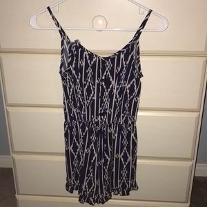 Navy blue patterned romper